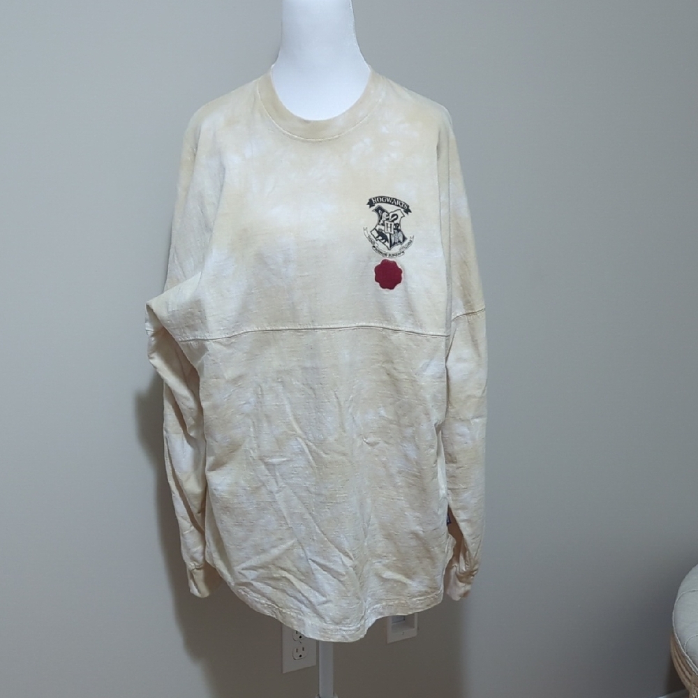 Cream Long Sleeve Shirt with Embroidered Logo